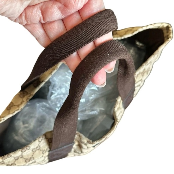 Gucci Vintage GG Canvas Tan & Brown Tote Bag - Picture 6 of 11